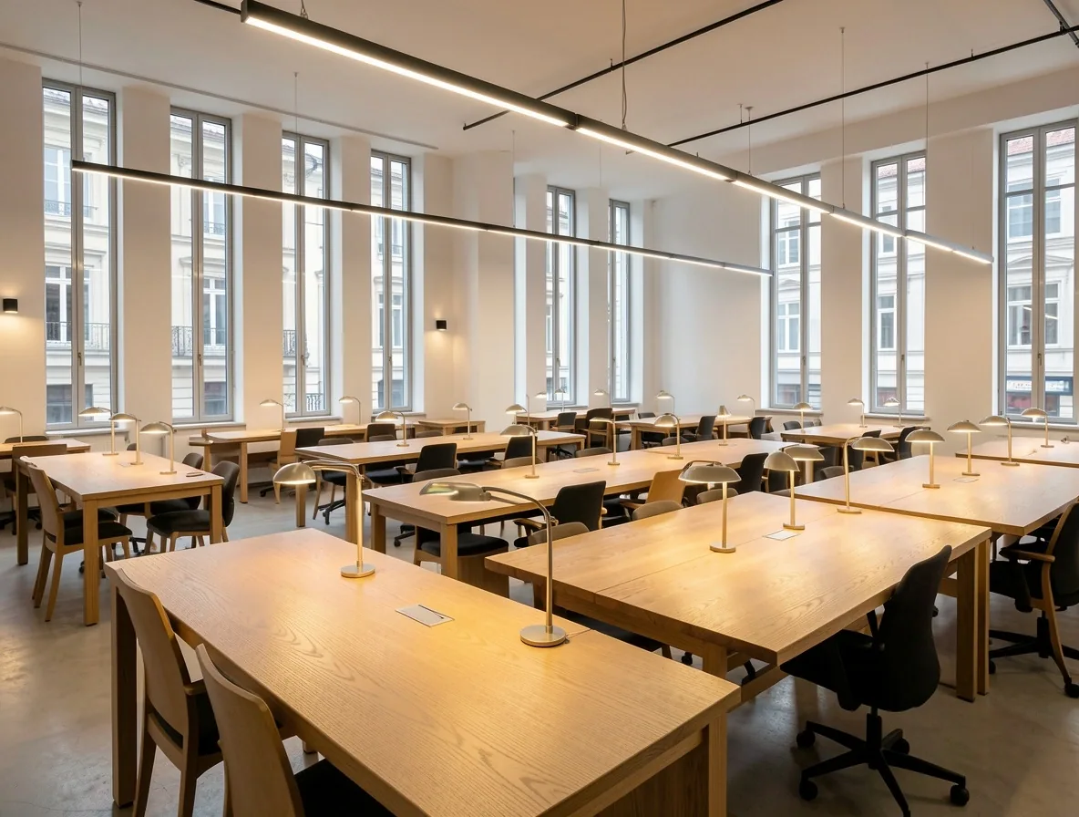Ergonómikus közösségi asztalsor a Fényteremben